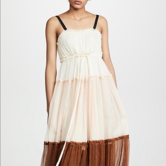 Lee Mathew’s Cecilia Crinkle Silk Tiered Maxi Dress Size 2 Medium - Picture 2 of 7